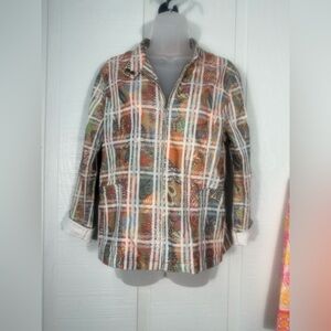 Analogy Women’s Multicolored  Zip Front Jacket No Size EUC